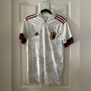 Men’s adidas Belgium Away Soccer Jersey Ribbed V-neck Belgium woven crest size S